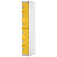 Six Compartment Locker 300x450x1800mm Yellow Door