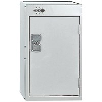 One Compartment Quarto Locker, 300x300x511mm, Light Grey Door