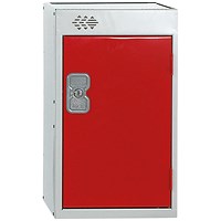 One Compartment Quarto Locker, 300x300x511mm, Red Door
