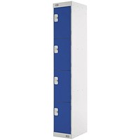 Four Compartment Express Standard Locker, 300x300x1800mm, Blue Door