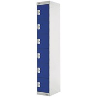 Six Compartment Express Standard Locker, 300x300x1800mm, Blue Door