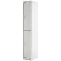 Two Compartment Express Standard Locker, 300x450x1800mm, Light Grey Door