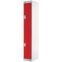 Two Compartment Express Standard Locker, 300x450x1800mm, Red Door