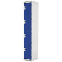 Four Compartment Express Standard Locker, 300x450x1800mm, Blue Door