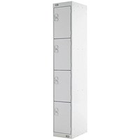 Four Compartment Express Standard Locker 300x450x1800mm Light Grey Door