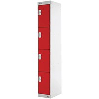 Four Compartment Express Standard Locker 300x450x1800mm Red Door