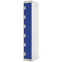 Six Compartment Express Standard Locker, 300x450x1800mm, Blue Door