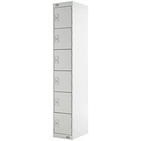 Six Compartment Express Standard Locker, 300x450x1800mm, Light Grey Door