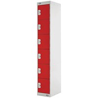 Six Compartment Express Standard Locker 300x450x1800mm Red Door