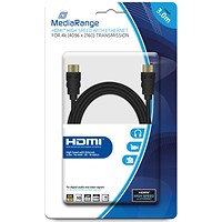 MediaRange HDMI Cable with Ethernet 18Gbit, 3m, Black
