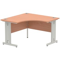 Impulse 1200mm Corner Desk, Silver Cable Managed Leg, Beech