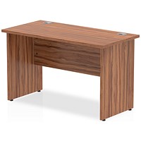 Impulse 1200mm Slim Rectangular Desk, Panel End Leg, Walnut
