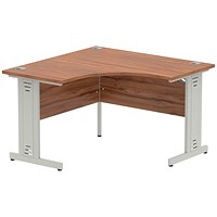 Impulse 1200mm Corner Desk, Silver Cable Managed Leg, Walnut