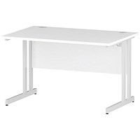 Impulse 1200mm Rectangular Desk, White Cantilever Leg, White