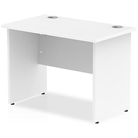 Impulse 1000mm Slim Rectangular Desk, Panel Legs, White