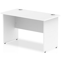 Impulse 1200mm Slim Rectangular Desk, Panel Legs, White