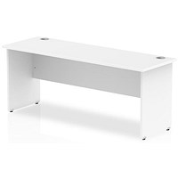 Impulse 1800mm Slim Rectangular Desk, Panel Legs, White