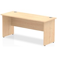 Impulse 1600mm Slim Rectangular Desk, Panel End Leg, Maple