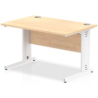 Impulse 1200mm Rectangular Desk, White Cable Managed Leg, Maple