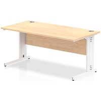 Impulse 1600mm Rectangular Desk, White Cable Managed Leg, Maple Impulse 1600mm Rectangular Desk, White Cable Managed Leg, Maple