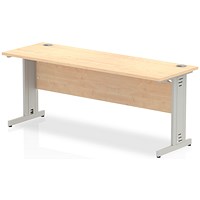 Impulse 1800mm Slim Rectangular Desk, Silver Cable Managed Leg, Maple