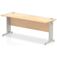 Impulse 1800mm Slim Rectangular Desk, Silver Cable Managed Leg, Maple Impulse 1800mm Slim Rectangular Desk, Silver Cable Managed Leg, Maple