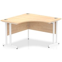 Impulse 1200mm Corner Desk, White Cantilever Leg, Maple
