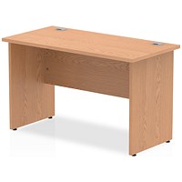 Impulse 1200mm Slim Rectangular Desk, Panel Legs, Oak