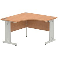 Impulse 1200mm Corner Desk, Silver Cable Managed Leg, Oak