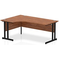 Impulse 1800mm Corner Desk, Left Hand, Black Cantilever Leg, Walnut