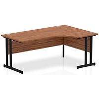 Impulse 1800mm Corner Desk, Right Hand, Black Cantilever Leg, Walnut