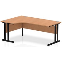 Impulse 1800mm Corner Desk, Left Hand, Black Cantilever Leg, Oak