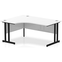 Impulse 1600mm Corner Desk, Left Hand, Black Cantilever Leg, White