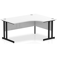 Impulse 1600mm Corner Desk, Right Hand, Black Cantilever Leg, White