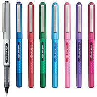 Uni-ball Eye UB157 Rollerball Pen, Med, 0.7mm Tip, 0.5mm Line, Assorted, Pack of 8