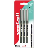 Uni-Ball Eye UB-157 Rollerball Pen Fine Black (Pack of 3)