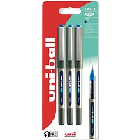 Uni-Ball Eye UB-157 Rollerball Pen Fine Blue (Pack of 3)