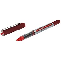 Uni-Ball Eye UB150 Rollerball Pen, Micro, 0.5mm Tip, 0.2mm Line, Red, Pack of 12