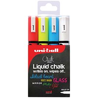 Uniball PWE-5M Chalk Marker Medium Bullet Assorted (Pack of 4)