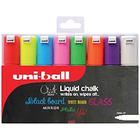 Uniball PWE-8K Chalk Marker Chisel Broad Assorted (Pack of 8)