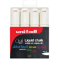 Uniball PWE-8K Chalk Marker Chisel Broad White (Pack of 4)