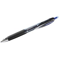 Uni-Ball SigNo 207 Gel Rollerball Pen, Retractable, Fine, 0.7mm Tip, 0.5mm Line, Blue, Pack of 12
