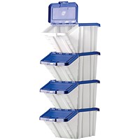 Barton Multifunctional Storage Bins Blue Lids (Pack of 4) 052101/4