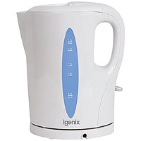 Igenix White Cordless Jug Kettle, 2.2kw, 1.7 Litres