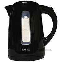 Igenix 1.7 Litre Jug Kettle Cordless Black (3kW jug kettle with rapid boil)