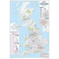 Map Marketing Postcode Areas Map Unframed 12.5 Miles to 1 inch Scale W830xH1200mm