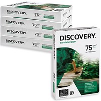 Discovery A4 Everyday Paper, White, 75gsm, Box (5 x 500 Sheets) Discovery A4 Everyday Paper, White, 75gsm, Box (5 x 500 Sheets)