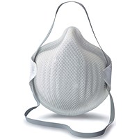 Moldex 2400 FFP2V Nr D Mask, White, Pack of 20 Moldex 2400 FFP2V Nr D Mask, White, Pack of 20