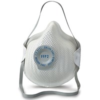 Moldex 2405 FFP2V Nr D Valved Mask, White, Pack of 20