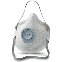 Moldex 2555 FFP3V Nr D Valved Mask, White, Pack of 20 Moldex 2555 FFP3V Nr D Valved Mask, White, Pack of 20